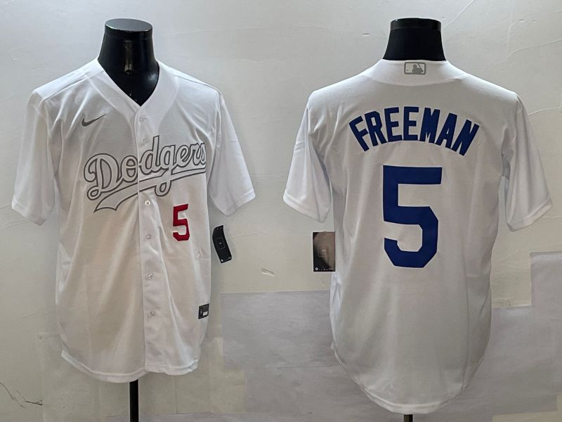 Men Los Angeles Dodgers #5 Freeman White Fashion Edition Game 2025 Nike MLB Jersey style 9